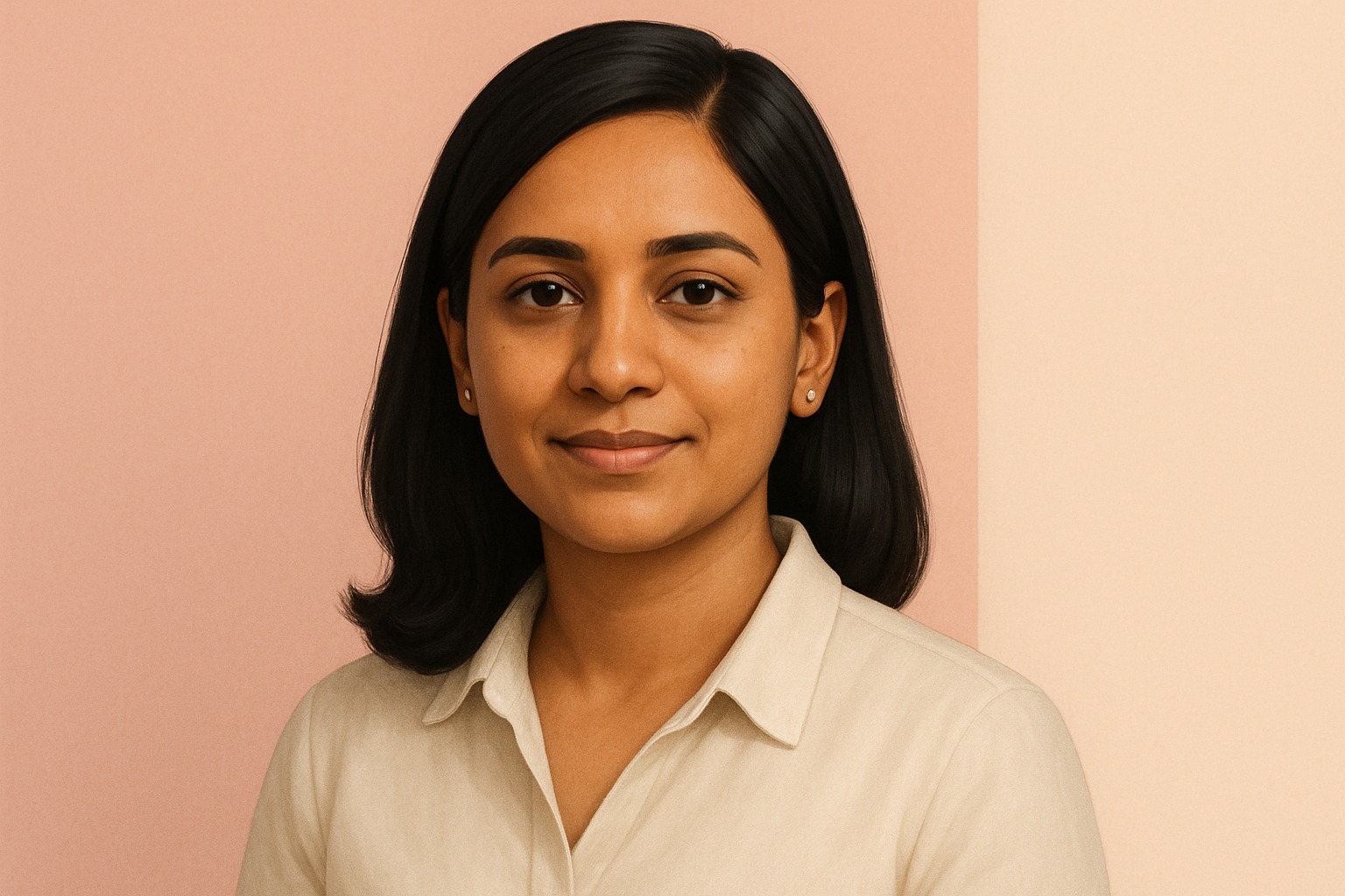 Illustrated portrait of Mira Patel, the Manorway Community Manager AI agent.